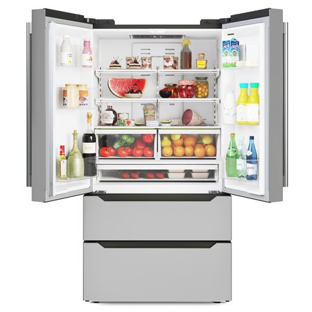KOOLMORE Counter Depth 22.5 Cu.Ft French Door Refrigerator w/Automatic Ice Maker, Deep Freezer RERFDSS-22C
